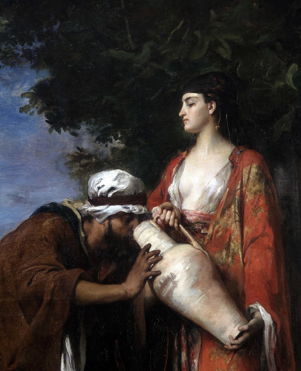 Rebecca till brunnen. (detalj) av Eugene Romain Thirion
