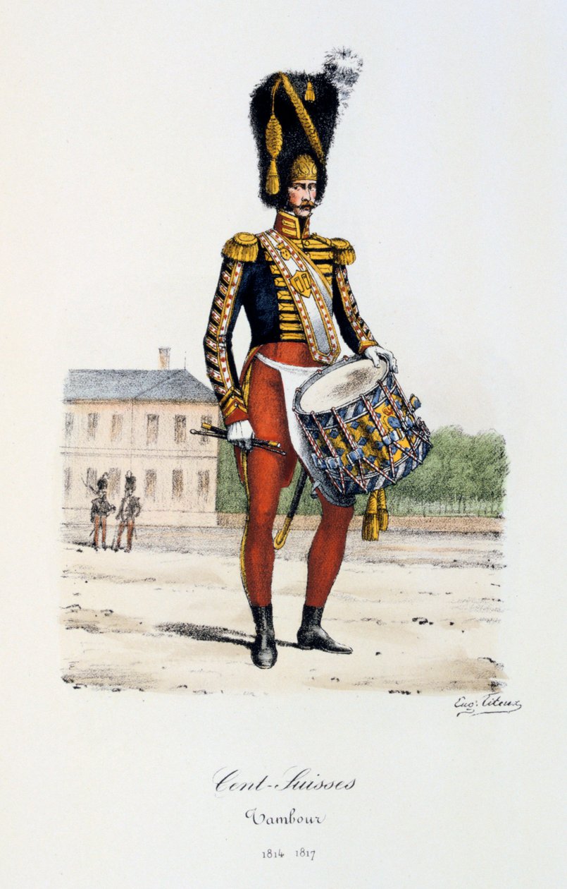 Schweiziska cent, trumslagare, 1814-17 av Eugene Titeux