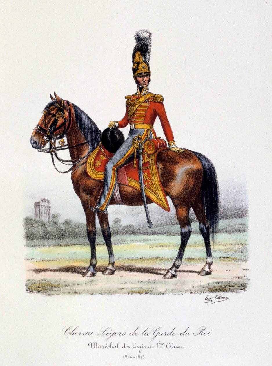 Lätta hästar av kungens garde, Maréchal-des-Logis de 1er Classe, 1814-15 av Eugene Titeux