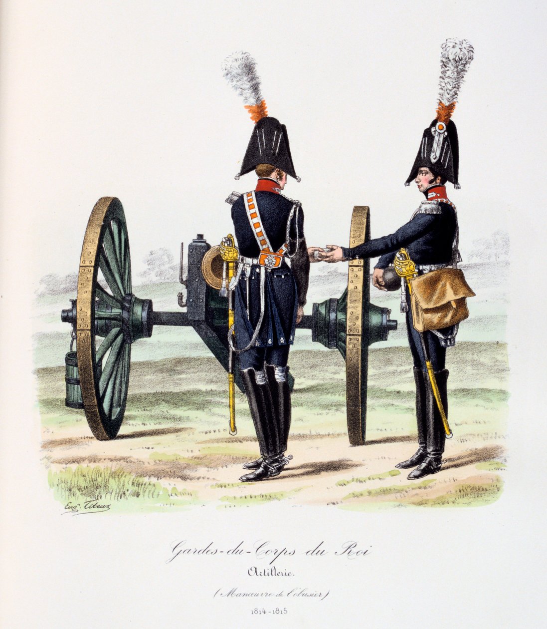 Kungens livvakter, artilleri, 1814-15 av Eugene Titeux