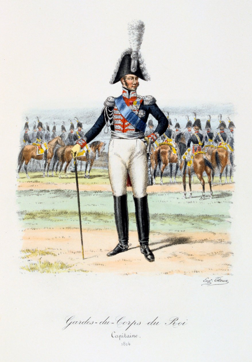 Kungens livvakter, kapten, 1814 av Eugene Titeux