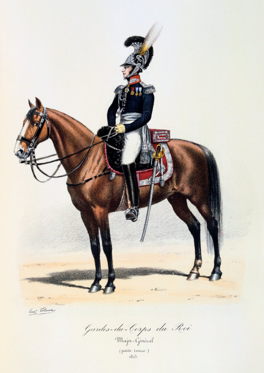 Gardes-du-Corps de Roi, generalmajor i avklädning, 1815 av Eugene Titeux