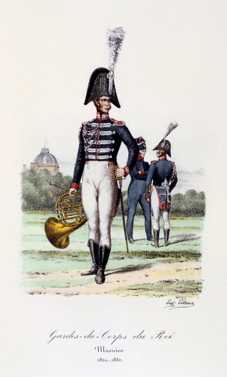 Kungens livvakt, musiker, 1820-30 av Eugene Titeux