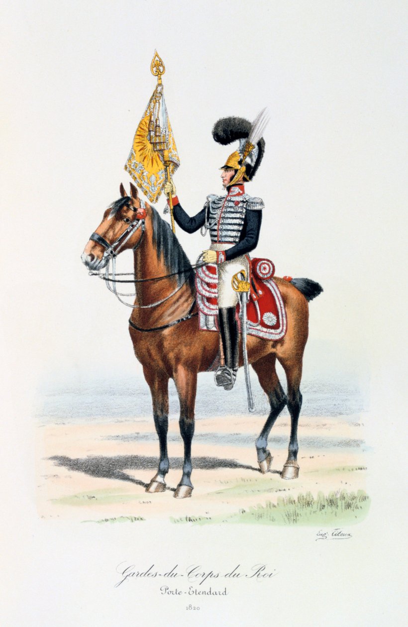 Kungens livvakter, fanbärare, 1820 av Eugene Titeux