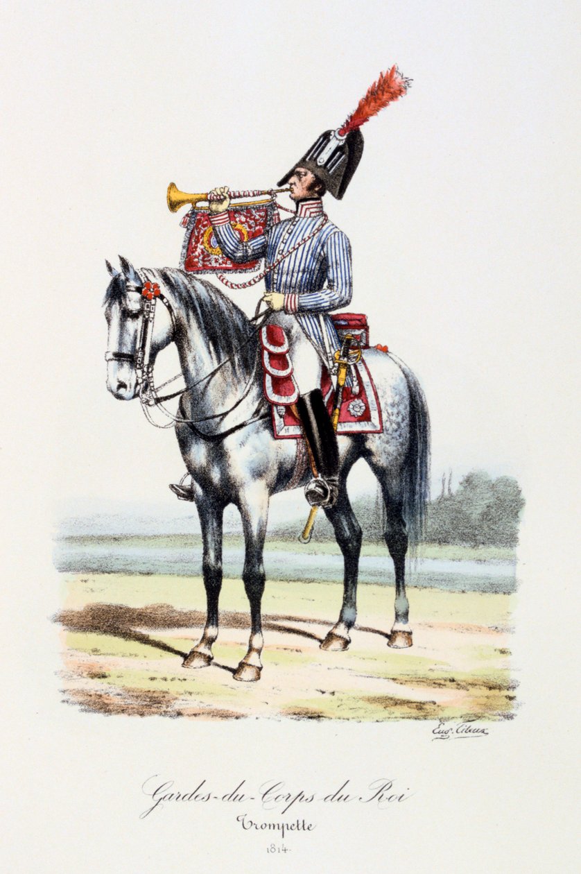 Kungens livvakter, trumpetare, 1814 av Eugene Titeux