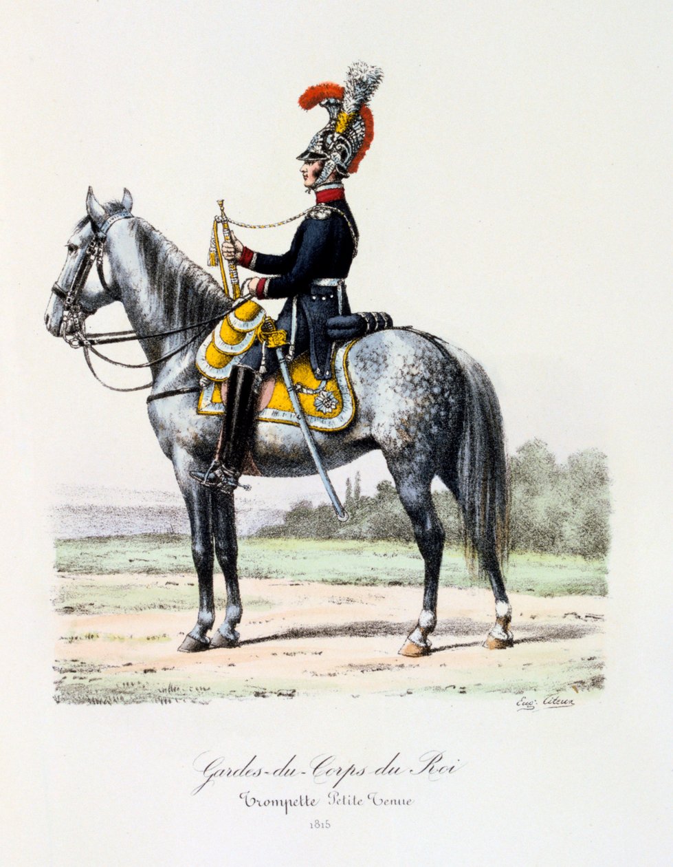 Gardes-du-Corps de Roi, trumpetare avklädning, 1815 av Eugene Titeux