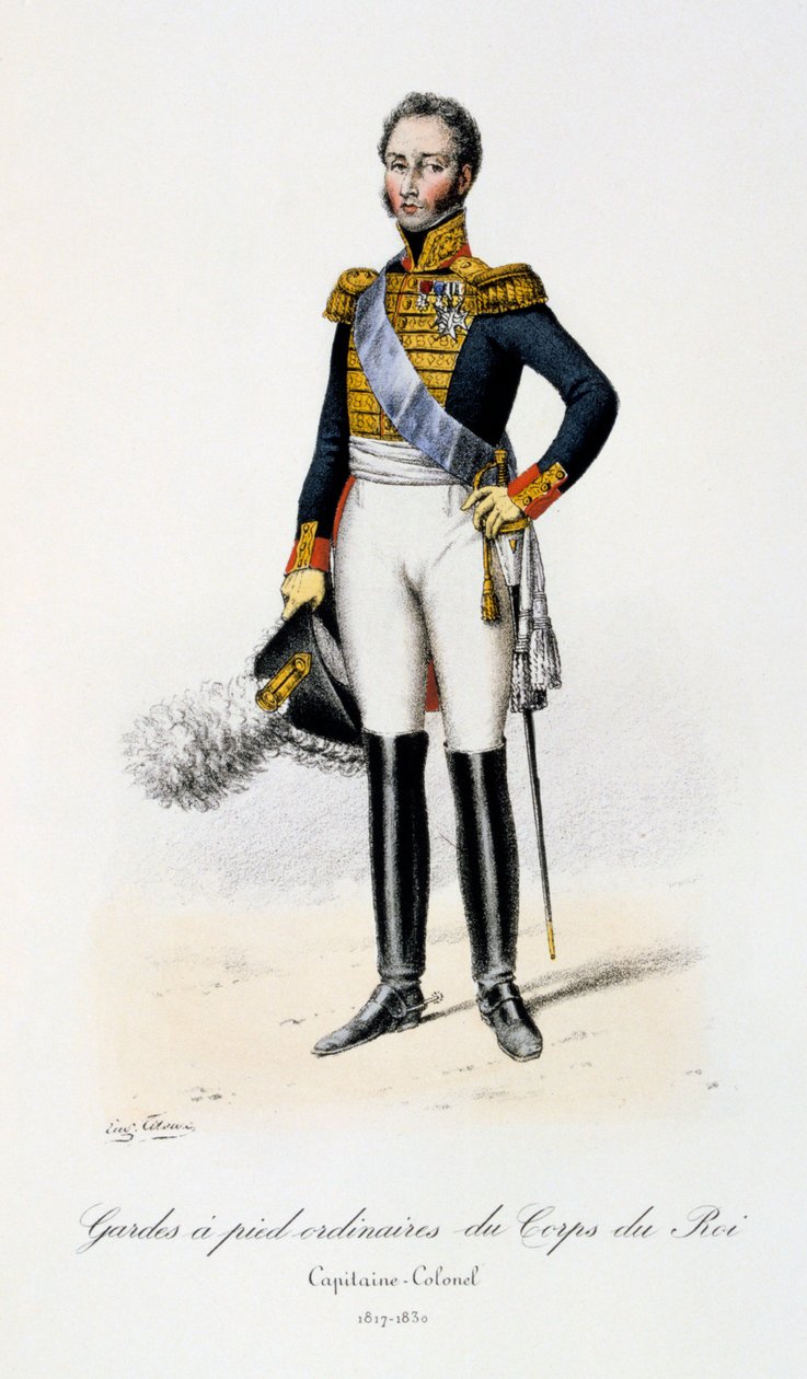 Ordinarie fotvakter av kungens kår, överstekapten, 1817-30 av Eugene Titeux