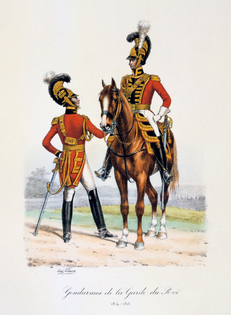 Gendarmer av kungens garde, 1814-15 av Eugene Titeux