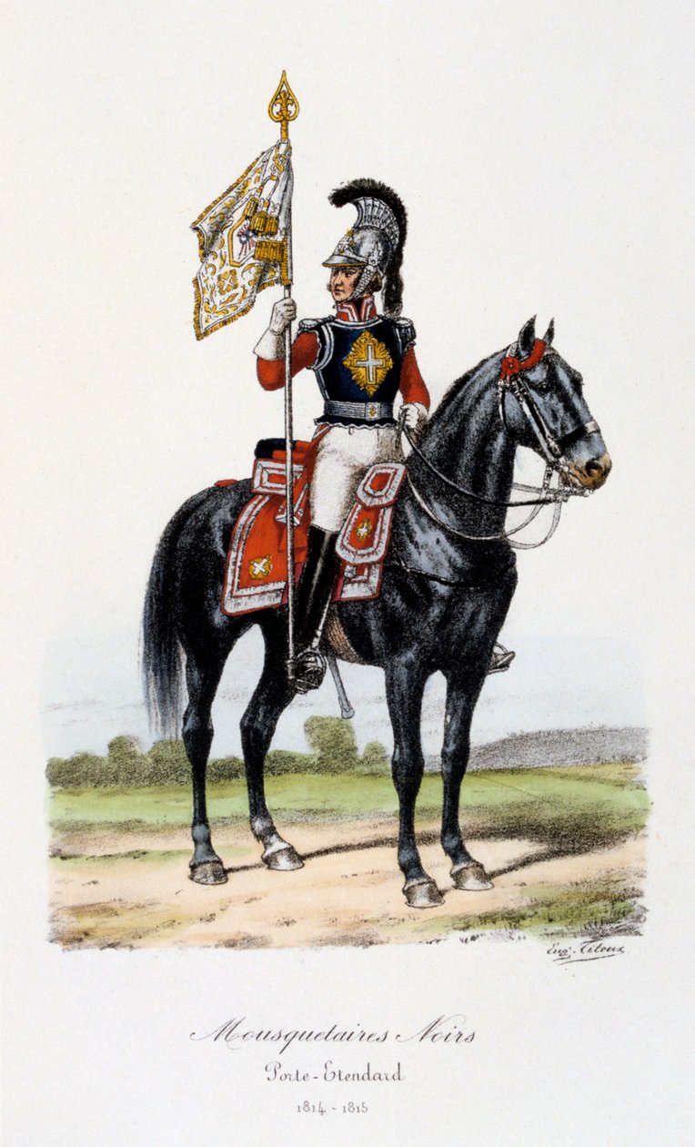 Svarta musketörer, fanbärare, 1814-15 av Eugene Titeux