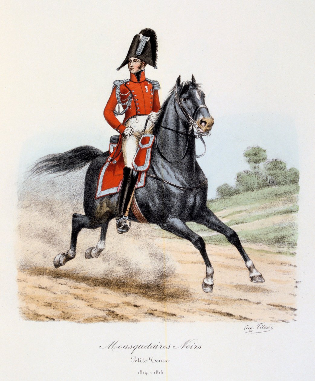 Svarta musketörer, klä av sig, 1814-15 av Eugene Titeux