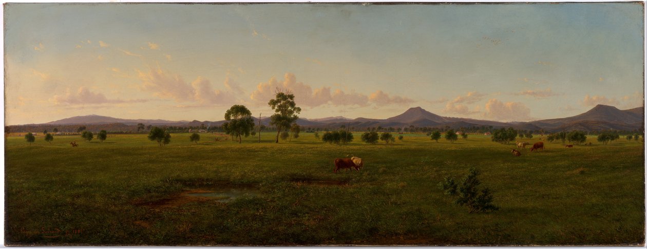 Utsikt över Gippsland Alps, från Bushy Park vid floden Avon av Eugene von Guérard