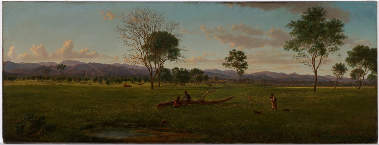 Utsikt över Gippsland Alps, från Bushy Park vid floden Avon av Eugene von Guérard