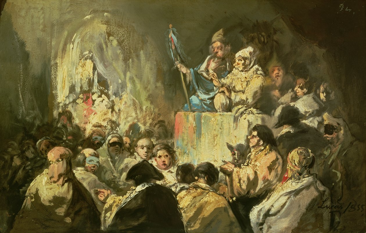Att tilltala en maskerad skara av Eugenio Lucas y Padilla