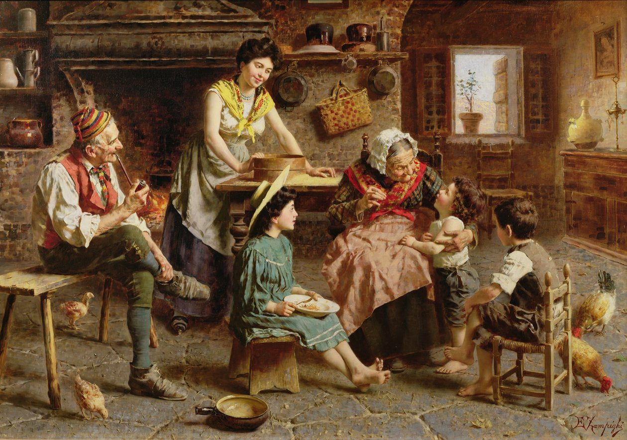 Familjescen av Eugenio Zampighi
