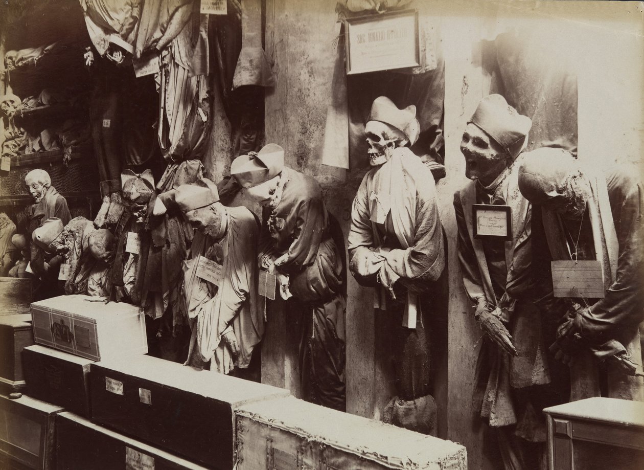 Katakomber, Capuchin Convent, Palermo, ca. 1895. av Eugenio Interguglielmi