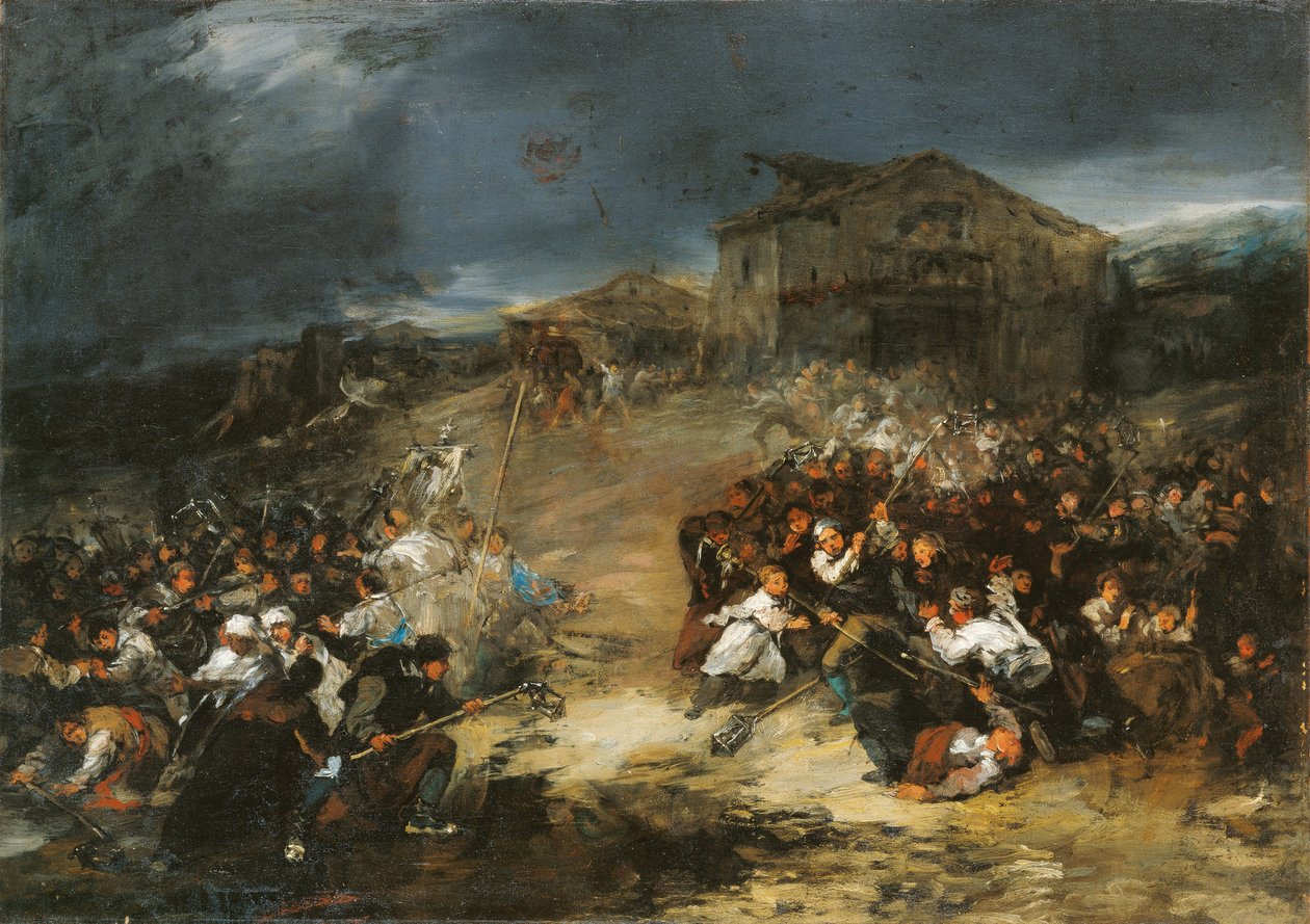 The Procession of Dawn - Lucas Velazquez, Eugene (1817-1870) - c 1860 - Olja på duk - 67,5x94,8 - Carmen Thyssen Museum, Malaga av Eugenio Lucas Velázquez