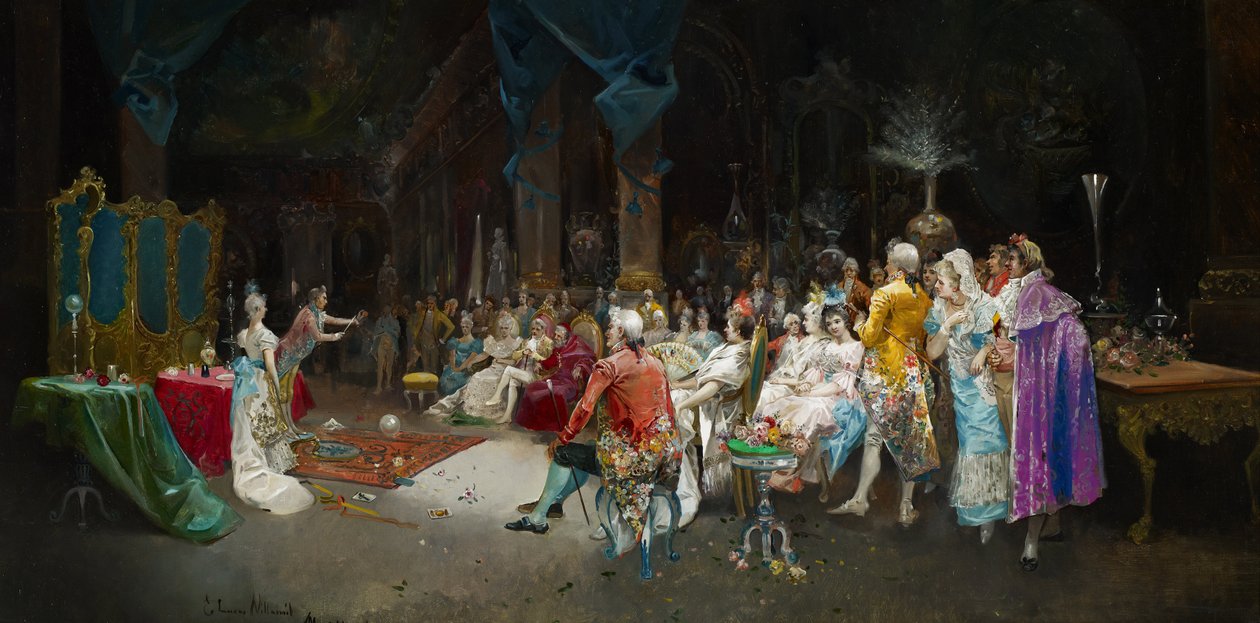 Magikern på palatset - Lucas Villaamil, Eugenio (1858-1919) - 1894 - Olja på duk - 55x110 - Museo Carmen Thyssen, Malaga av Eugenio Lucas Villaamil