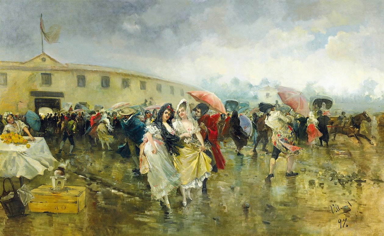 Utanför tjurfäktningsarenan, Madrid, 1897 av Eugenio Lucas Villamil