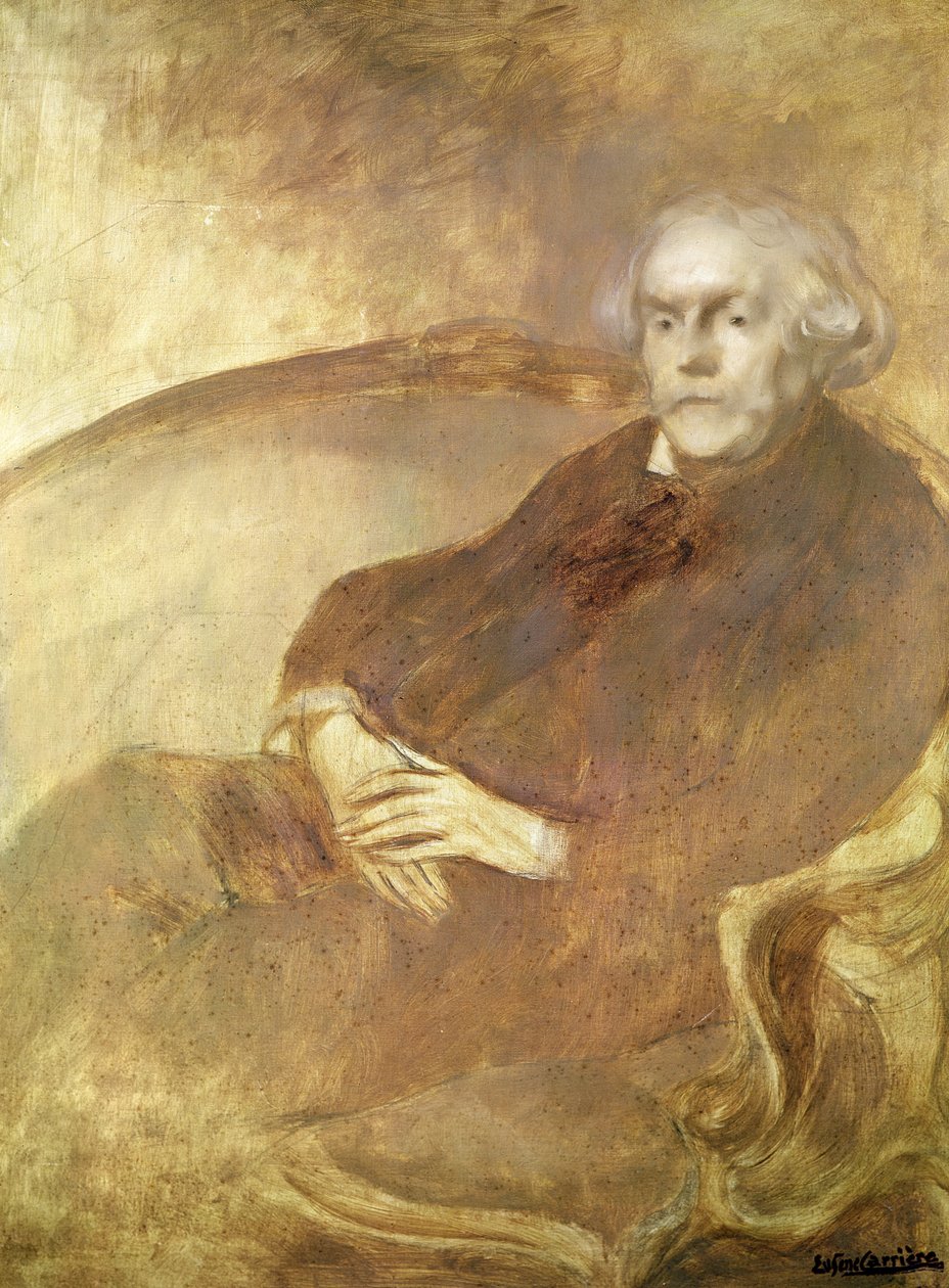 Porträtt av Edmond de Goncourt av Eugène Carrière