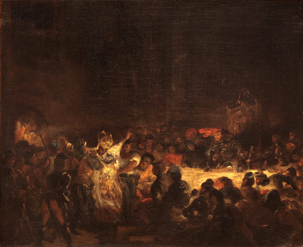 Assassination of the Bishop of Liège av Ferdinand Victor Eugene Delacroix
