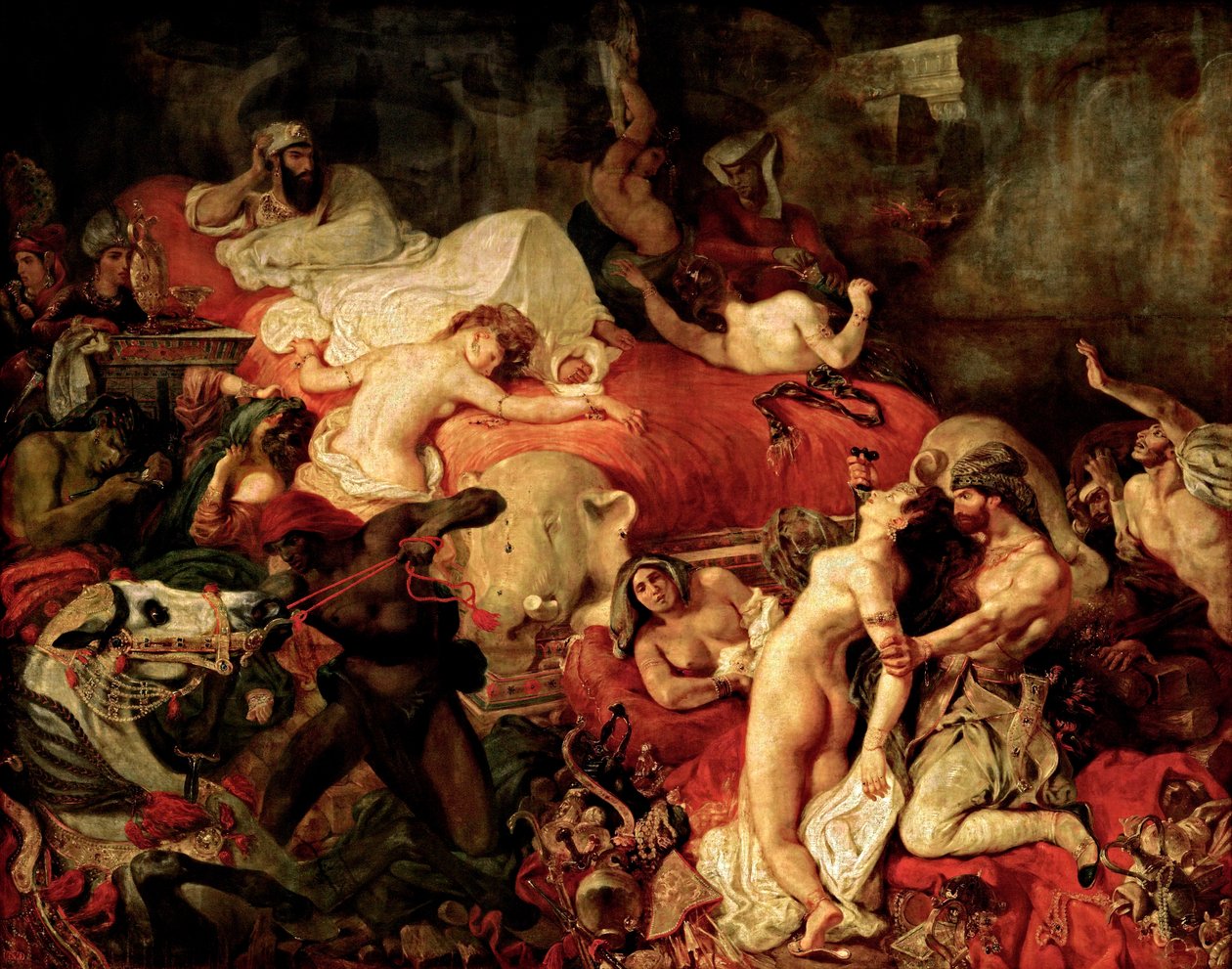 Death of Sardanapalus.Español av Ferdinand Victor Eugene Delacroix