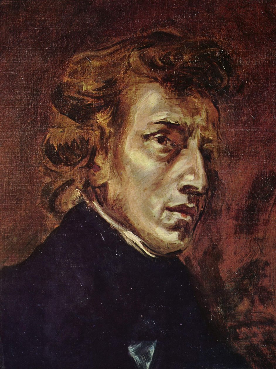 Porträtt av Frédéric Chopin av Ferdinand Victor Eugene Delacroix