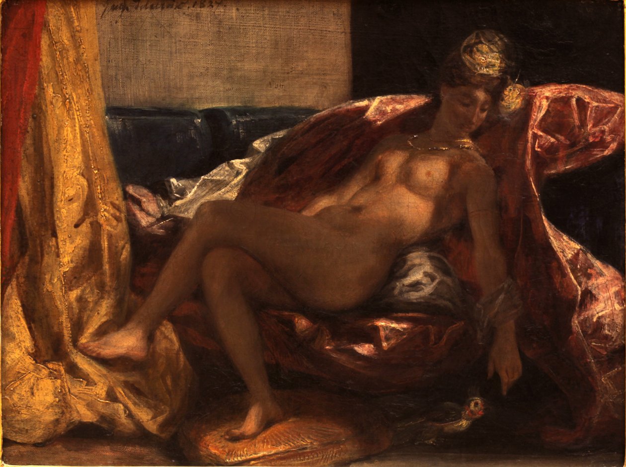 Kvinna med en papegoja av Ferdinand Victor Eugene Delacroix