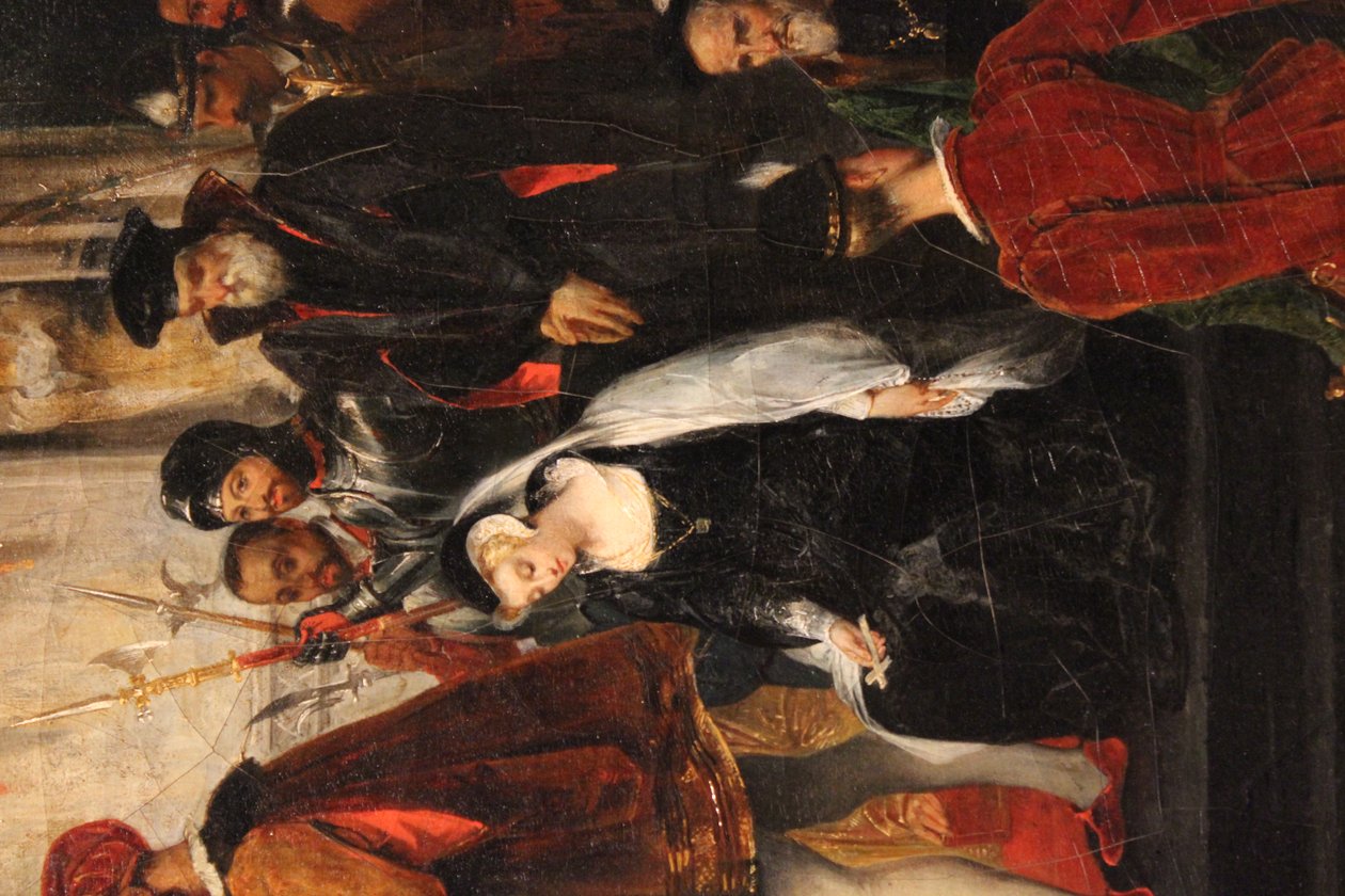 Läsningen av Mary Stuarts dom av Eugene Deveria