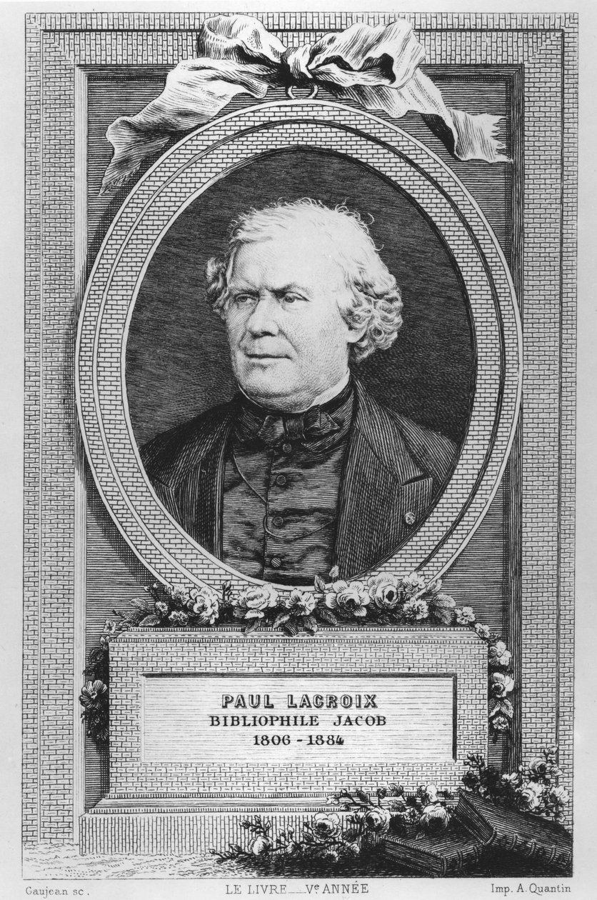 Porträtt av Paul Lacroix av Eugène Gaujean