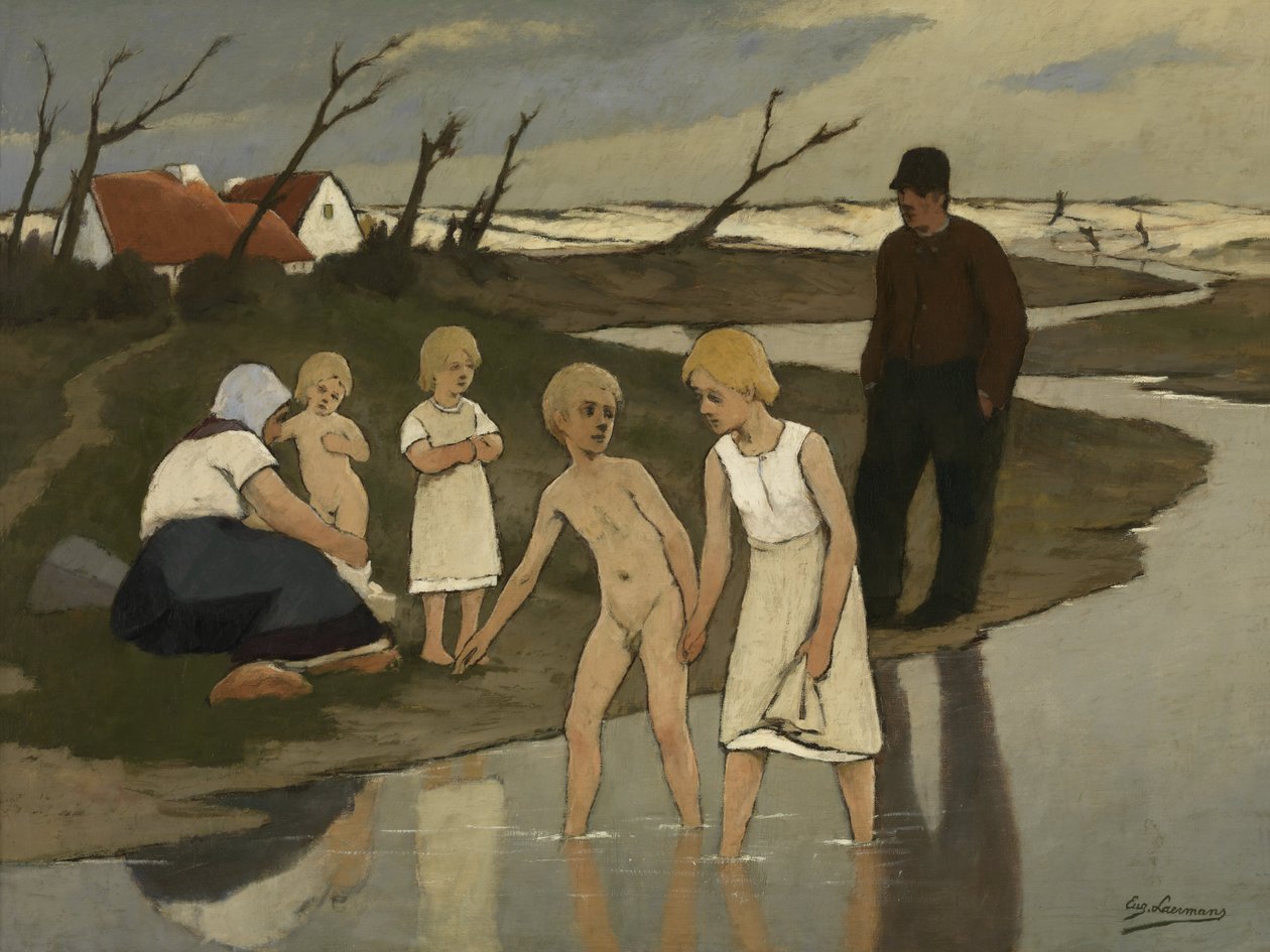 Bathing children av Eugene Laermans