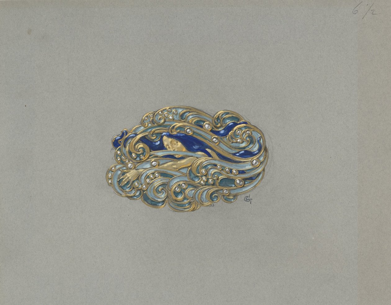Design för en brosch av Eugene Grasset