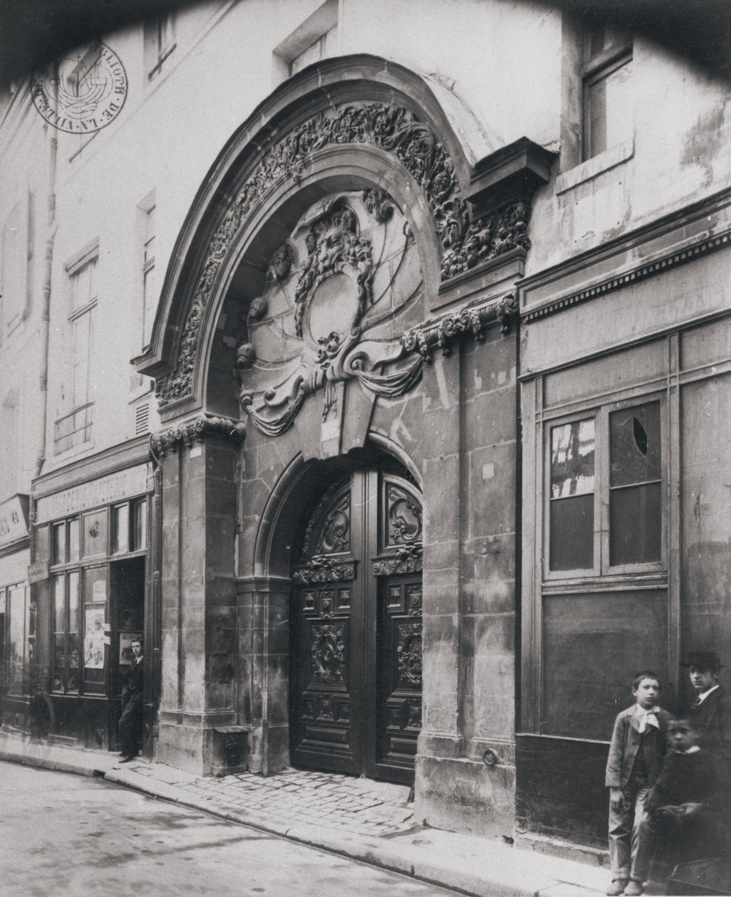Hotel Chalons Luxembourg, Rue Geoffroy LAsnier, 4:e arrondissementet, 1898 av Eugène Atget