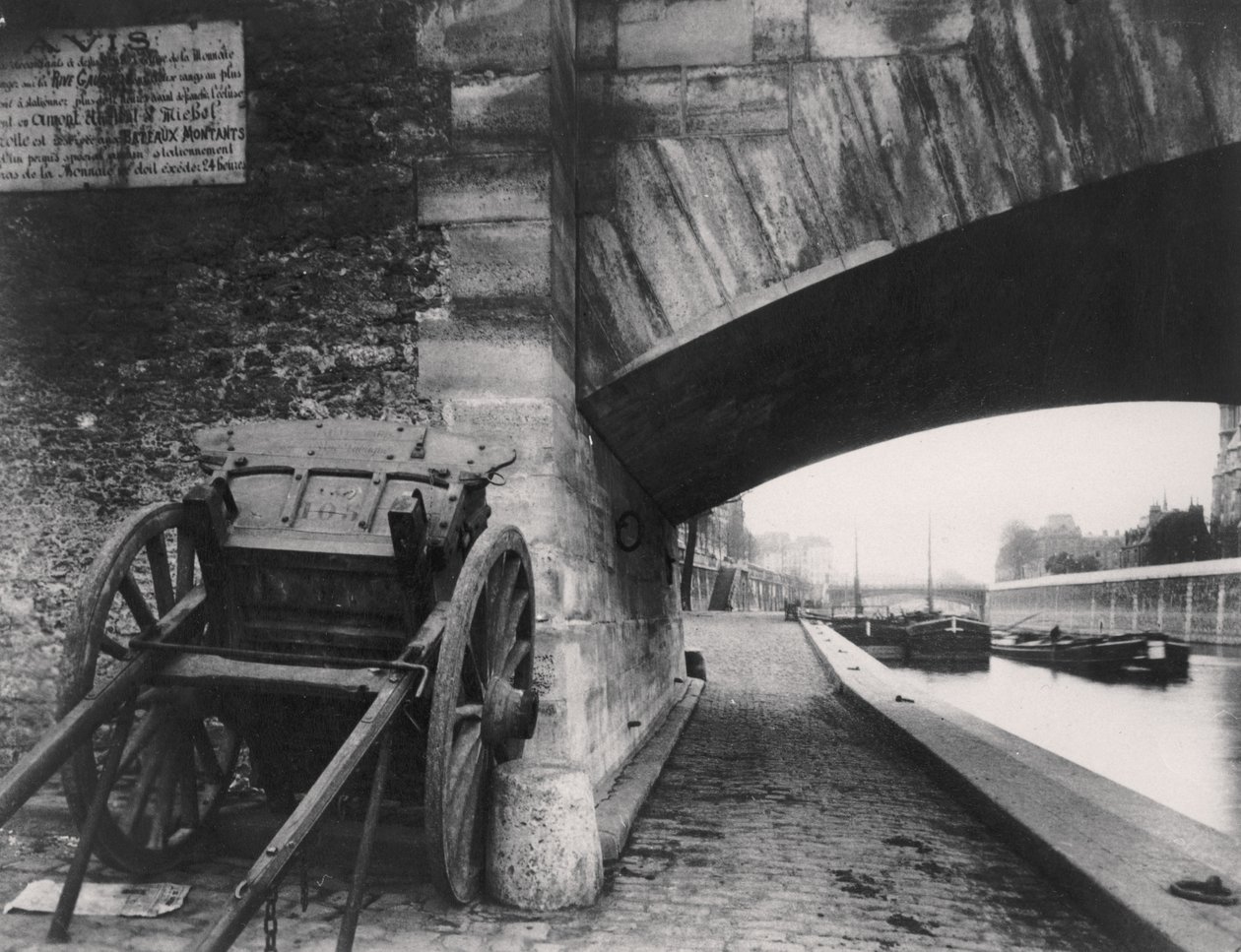 Pont de lArchevêché, i hörnet av Quai de la Tournelle, Paris, 1911 av Eugène Atget