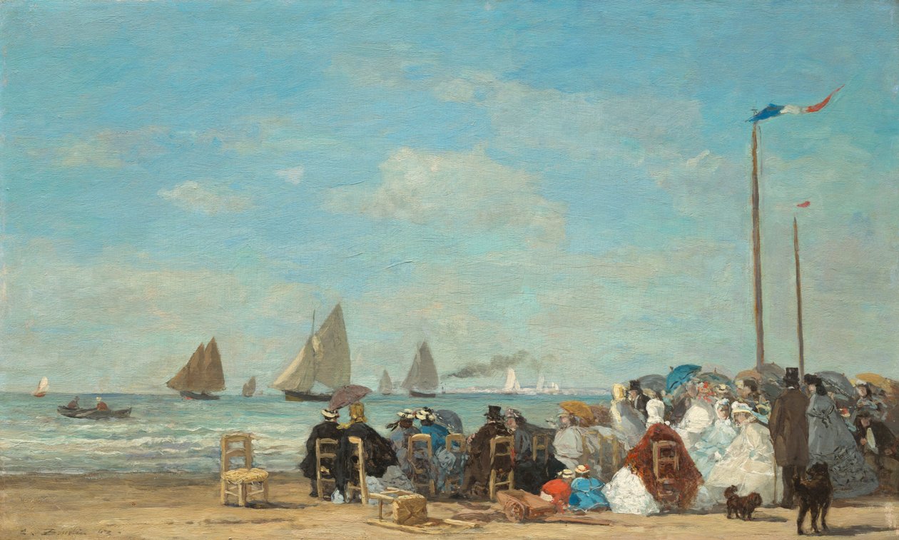 Strandscen i Trouville av Eugène Boudin