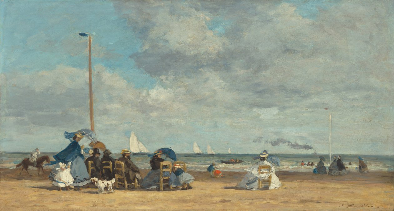 Stranden vid Trouville av Eugène Boudin