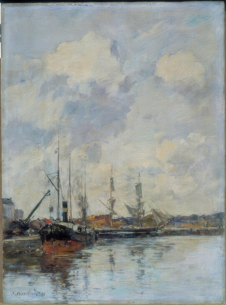 Hamnbassängen av Eugène Boudin