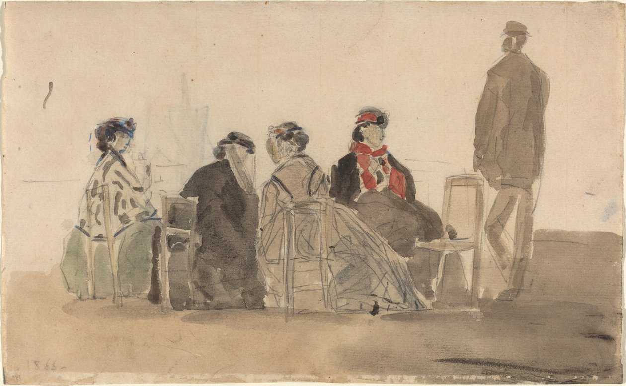 Fyra damer i Trouville av Eugène Boudin