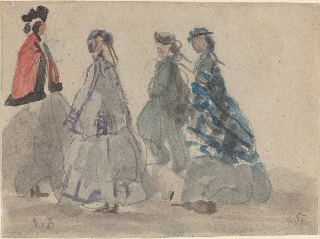 Fyra kvinnor i Trouville av Eugène Boudin