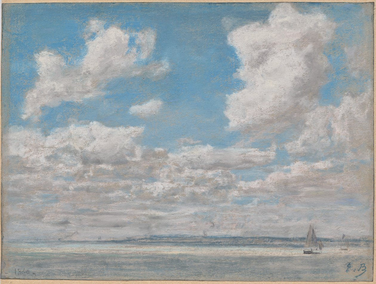 Havslandskap med öppen himmel av Eugène Boudin