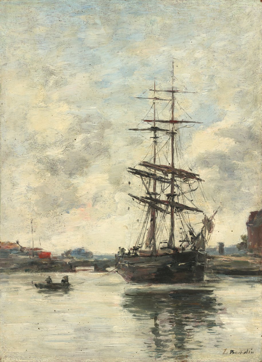 Skepp på Touques av Eugène Boudin