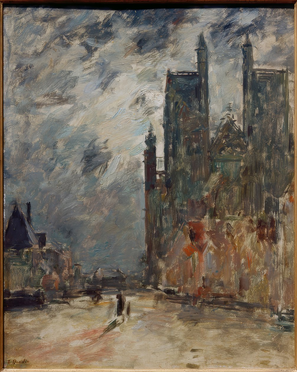 Abbeville Collegiate Church på natten av Eugene Louis Boudin