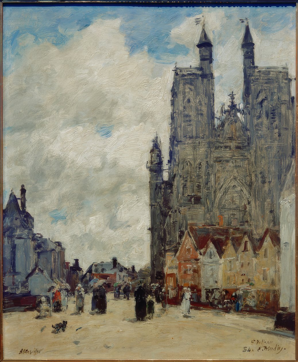 Saint-Vulfran gata och kyrka av Eugene Louis Boudin