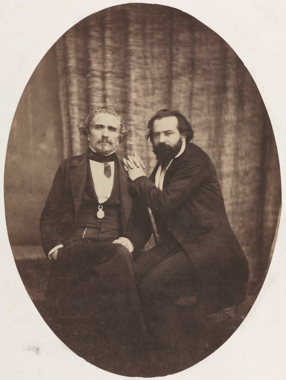 Porträtt av skådespelaren Pierre Bocage och vän, ca. 1860. av Eugène Colliau