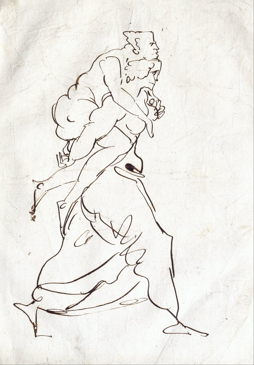 Aeneas och Anchises av Ferdinand Victor Eugene Delacroix