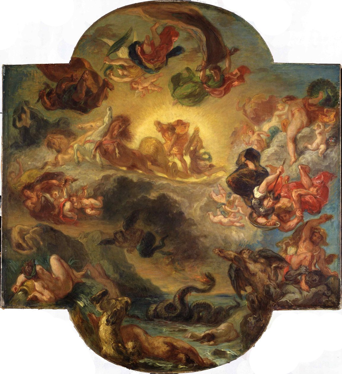 Apollo övervinner ormens pyton, ca. 1853. av Ferdinand Victor Eugene Delacroix