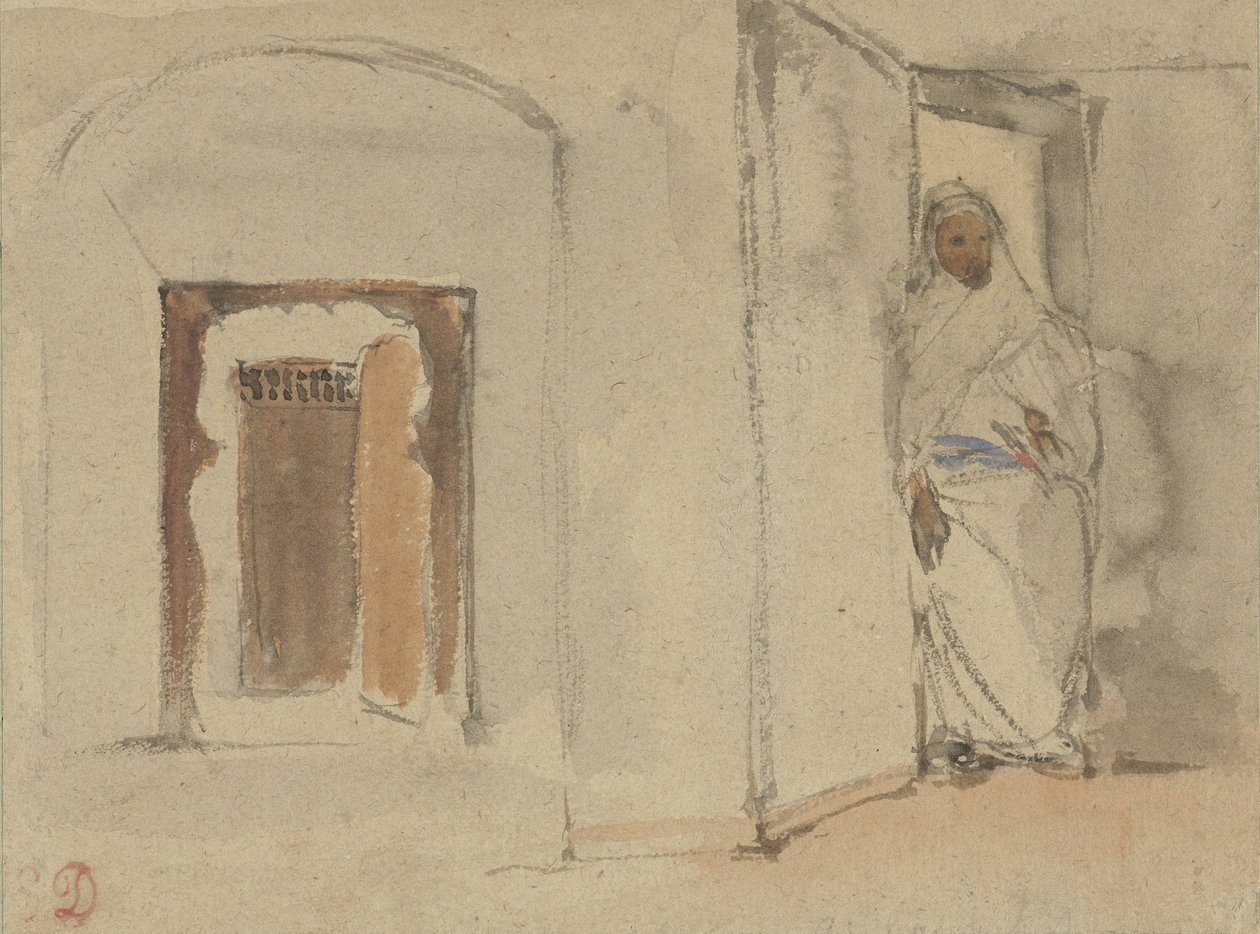 Arab framför sitt hem av Eugène Delacroix