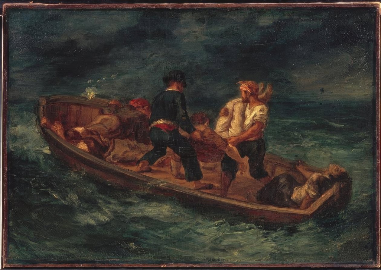 Båt med skeppare av Ferdinand Victor Eugene Delacroix