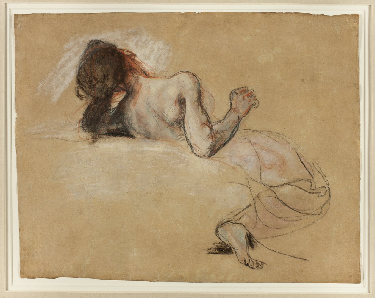 Hukande kvinna av Eugène Delacroix