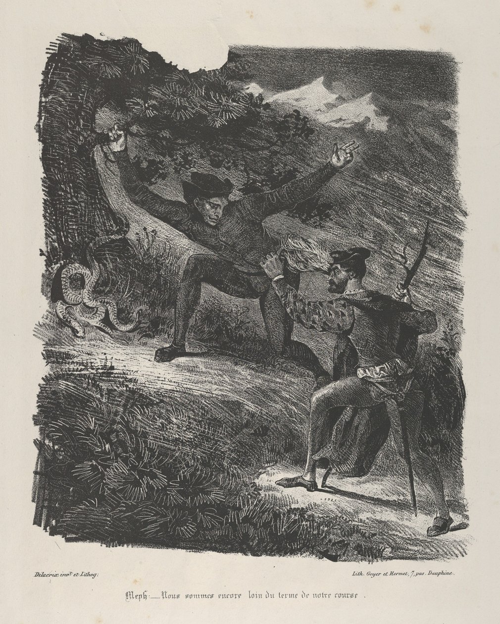 Faust och Mephistopheles i Hartzbergen Goethe, Faust, 1825-27., 1825-27. av Eugène Delacroix