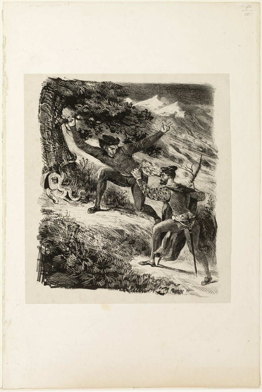 Faust och Mephistopheles i Harzbergen av Eugène Delacroix